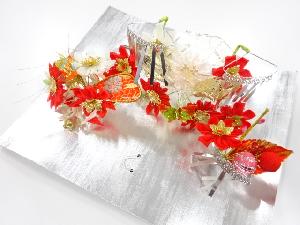 アンティーク　つまみ細工　びらびら髪飾りセット